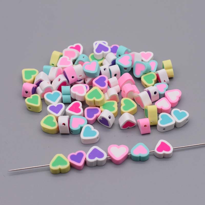 Perles Coeur Multicouleurs Assortiment