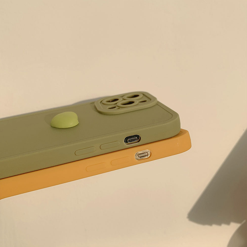 Coque iPhone Coeur Jaune Moutarde