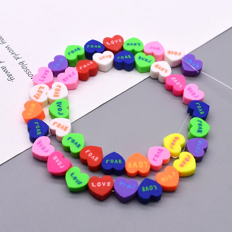 Perles Coeur Multicolore Love Assortiment