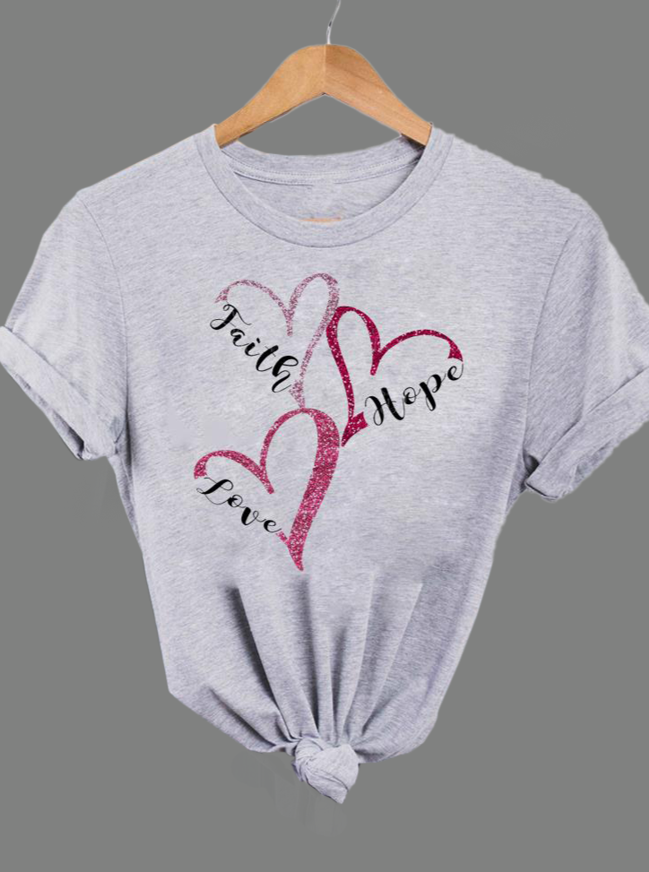 T-Shirt Coeur Faith Hope Love